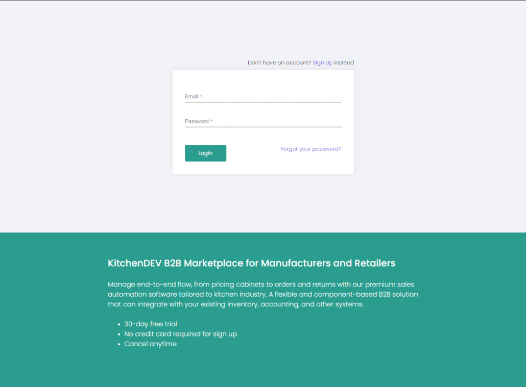 Smooth Sign-in, Registration, and Dashboard Experience for Retailers and Manufacturers