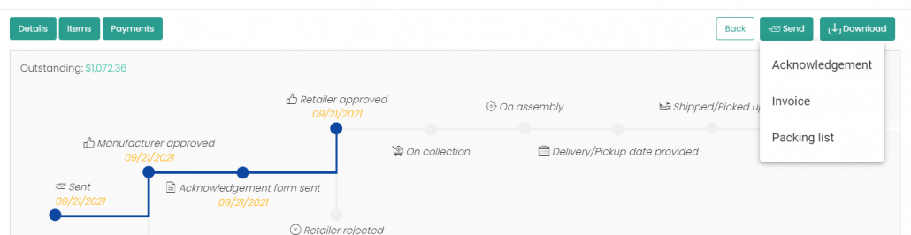Manufacturers Can Now Send Acknowledgements and Packing Slips via Email from the Order Page