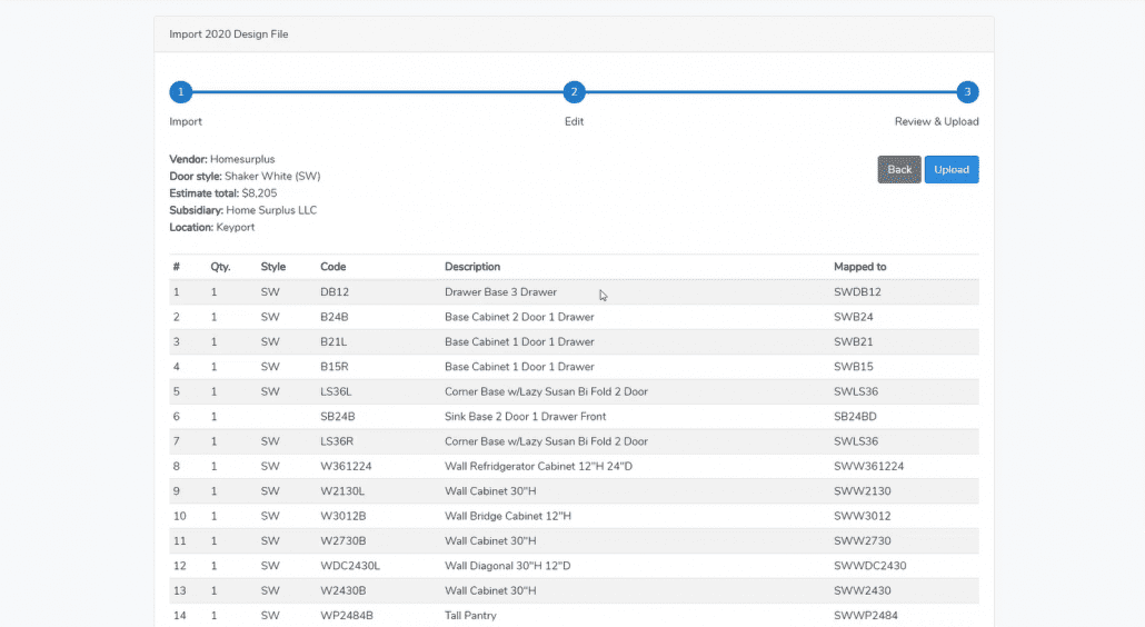 2020 design import to accounting systems